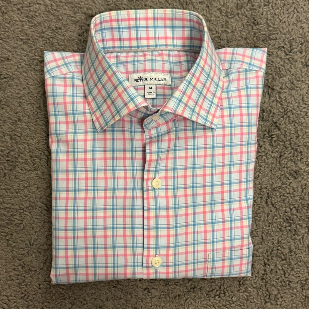 Peter Millar Men's Multicolor Check Shirt